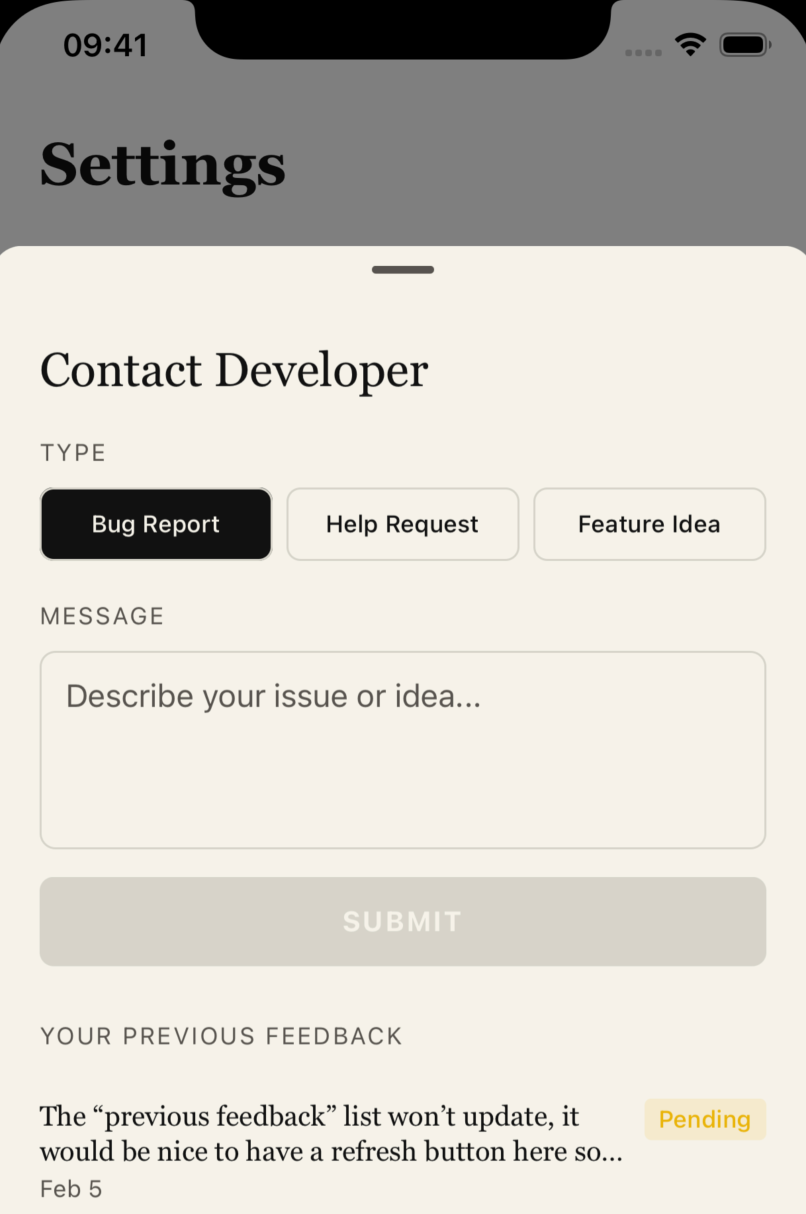In-App submission UX